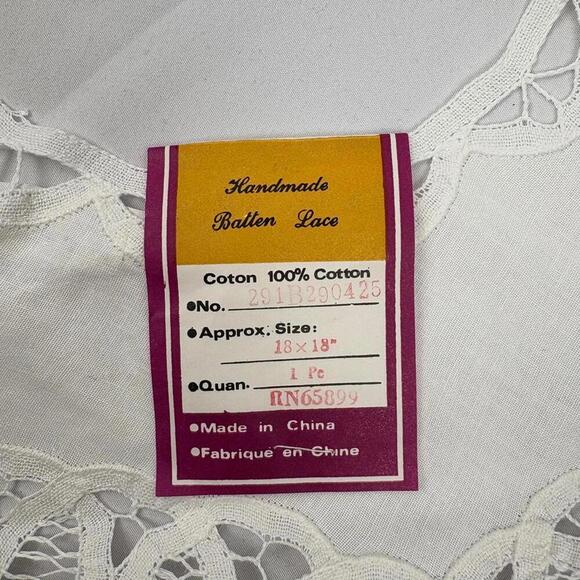 VTG Handmade Cotton Batten Eyelet Lace Collar - Picture 4 of 7